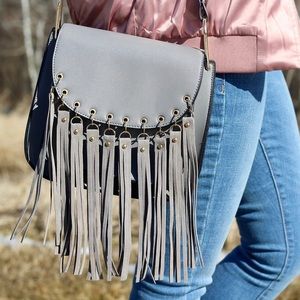 Grey tassel purse